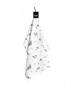 NEW WAGGLE GOLF bev cart bandit magnetic golf towel in white